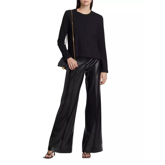 Leset Maya Cotton-Jersey Long Sleeve T-shirt - S - Black - Picture 2 of 7